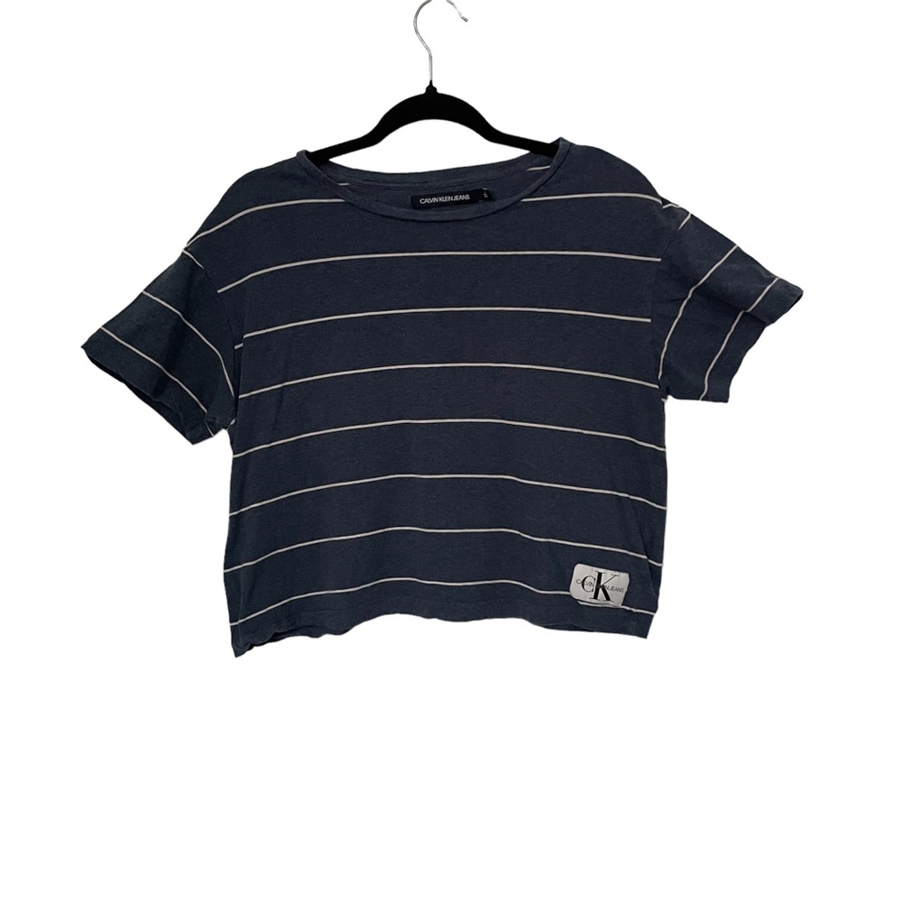 Calvin Klein blue with white stripe crop top